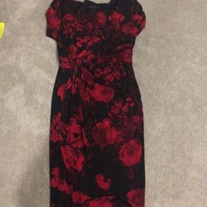 Black and red floral dress